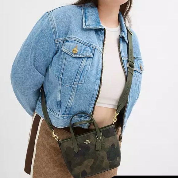 NWT ❤️ COACH CITY MINI TOTE BAG IN SIGNATURE CAMO PRINT CW033 Crossbody - Picture 10 of 12